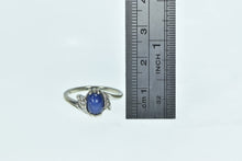Load image into Gallery viewer, 14K 1960&#39;s Syn. Sapphire Diamond Accent Ring White Gold