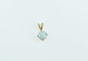 14K Vintage Round Syn. Opal Statement Pendant Yellow Gold