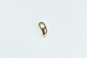 14K Oval Ruby Diamond Vintage Statement Pendant Yellow Gold