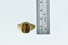 Load image into Gallery viewer, 9K Squared Men&#39;s Tiger&#39;s Eye Vintage Statement Ring Yellow Gold