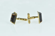 Load image into Gallery viewer, 9K 1960&#39;s Tiger&#39;s Eye Vintage Curved Men&#39;s Cuff Links Yellow Gold