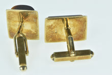 Load image into Gallery viewer, 9K 1960&#39;s Tiger&#39;s Eye Vintage Curved Men&#39;s Cuff Links Yellow Gold