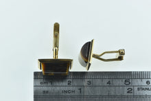 Load image into Gallery viewer, 9K 1960&#39;s Tiger&#39;s Eye Vintage Curved Men&#39;s Cuff Links Yellow Gold