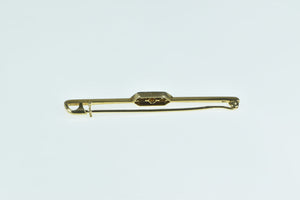 14K Victorian OMC Rose Diamond Ornate Bar Pin/Brooch Yellow Gold