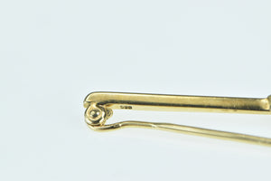 14K Victorian OMC Rose Diamond Ornate Bar Pin/Brooch Yellow Gold