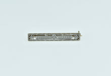 Load image into Gallery viewer, 14K Art Deco Floral Vintage Ornate Bar Pin/Brooch White Gold