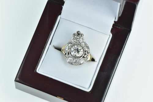 14K 1.83 Ctw OEC Victorian Diamond Engagement Ring Yellow Gold
