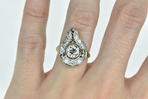 14K 1.83 Ctw OEC Victorian Diamond Engagement Ring Yellow Gold