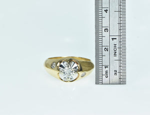 14K 1.05 Ctw Men's Diamond Vintage Wedding Ring Yellow Gold