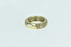 14K 0.82 Ctw Diamond Encrusted Ornate Band Ring Yellow Gold
