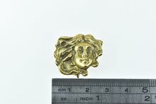 Load image into Gallery viewer, 14K Art Nouveau Wavy Haired Lady Ornate Pendant/Pin Yellow Gold