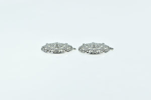 14K Diamond Filigree Ornate Stud Enhancer Earring Jackets White Gold