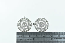 Load image into Gallery viewer, 14K Diamond Filigree Ornate Stud Enhancer Earring Jackets White Gold