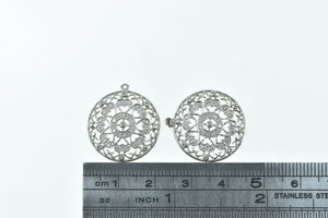 14K Diamond Filigree Ornate Stud Enhancer Earring Jackets White Gold