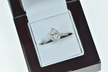 Load image into Gallery viewer, 14K 0.75 Ctw Pear Diamond Halo Engagement Ring White Gold