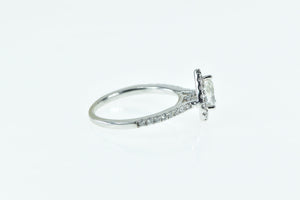 14K 0.75 Ctw Pear Diamond Halo Engagement Ring White Gold