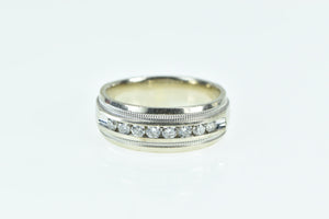 14K 0.50 Ctw Diamond Men's Wedding Band Ring White Gold