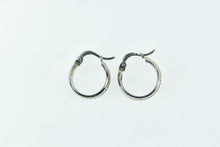 Load image into Gallery viewer, Sterling Silver 18k Gold Rope Trim 15.1mm Statement Hoop Earrings