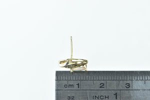10K Single Marquise Opal Diamond Stud Earring Yellow Gold