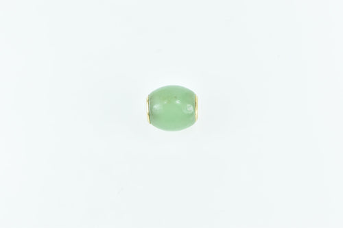 14K Carved Jadeite Ornate Vintage Slide Bracelet Charm/Pendant Yellow Gold