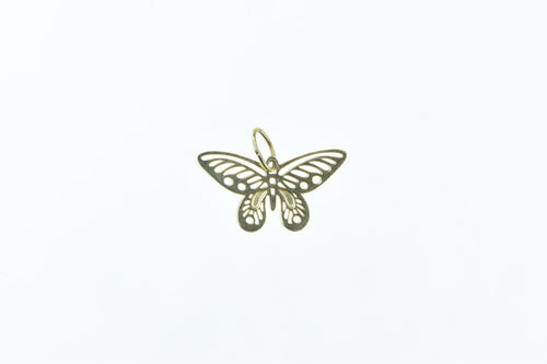 14K Filigree Butterfly Cut Out Change Symbol Charm/Pendant Yellow Gold
