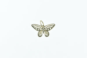 14K Filigree Butterfly Cut Out Change Symbol Charm/Pendant Yellow Gold