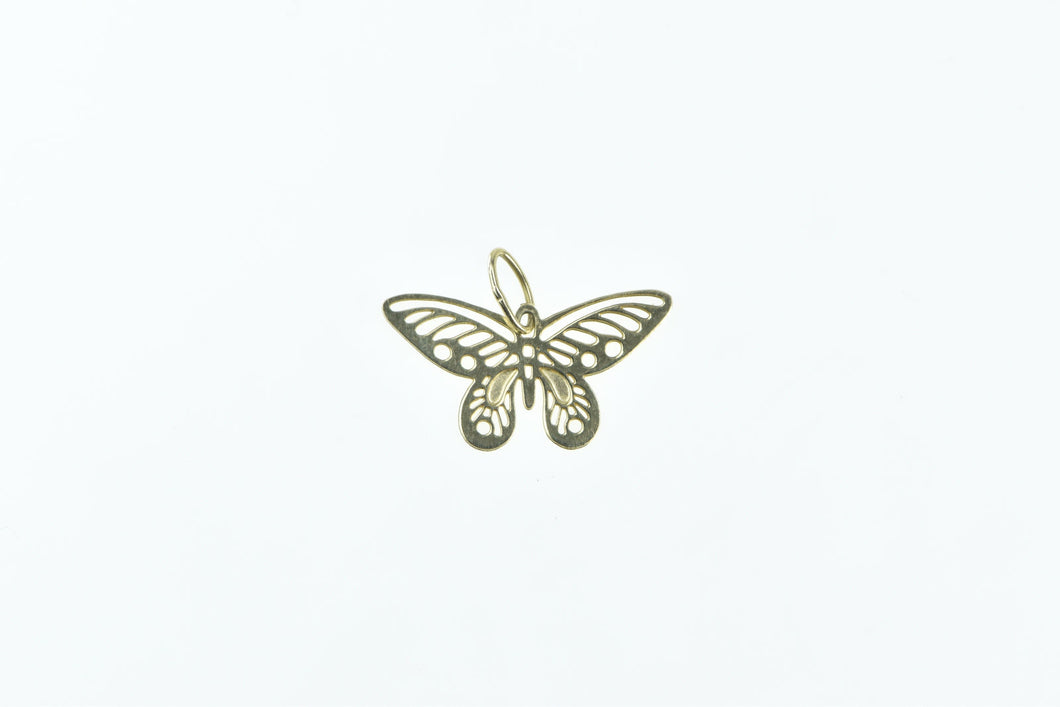 14K Filigree Butterfly Cut Out Change Symbol Charm/Pendant Yellow Gold