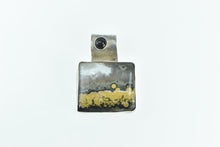 Load image into Gallery viewer, Sterling Silver Bumblebee Jasper Cat&#39;s Eye Southwestern Pendant