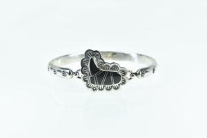 Sterling Silver J Howe Black Onyx Cowboy Boot Bangle Bracelet 7"