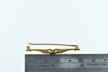 Load image into Gallery viewer, 14K Art Nouveau Princess Amethyst Floral Leaf Pin/Brooch Yellow Gold