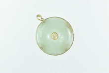 Load image into Gallery viewer, 14K Chinese Jade Bi Happiness Fortune Round Pendant Yellow Gold
