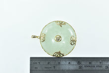 Load image into Gallery viewer, 14K Chinese Jade Bi Happiness Fortune Round Pendant Yellow Gold