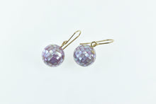 Load image into Gallery viewer, 14K Pink Mother of Pearl Encrusted Ball Dangle Earrings Yellow Gold