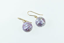 Load image into Gallery viewer, 14K Pink Mother of Pearl Encrusted Ball Dangle Earrings Yellow Gold