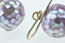 Load image into Gallery viewer, 14K Pink Mother of Pearl Encrusted Ball Dangle Earrings Yellow Gold