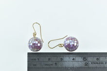 Load image into Gallery viewer, 14K Pink Mother of Pearl Encrusted Ball Dangle Earrings Yellow Gold