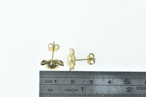 14K Dogwood Flower 3D Vintage Fashion Stud Earrings Yellow Gold