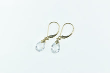 Load image into Gallery viewer, 14K Faceted Tear Drop Vintage Lever Back Earrings Yellow Gold