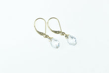 Load image into Gallery viewer, 14K Faceted Tear Drop Vintage Lever Back Earrings Yellow Gold