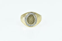 Load image into Gallery viewer, 14K Retro Diamond Oval Monogram Signet Men&#39;s Ring Yellow Gold
