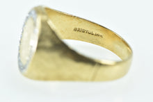 Load image into Gallery viewer, 14K Retro Diamond Oval Monogram Signet Men&#39;s Ring Yellow Gold