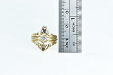 Load image into Gallery viewer, 14K 0.17 Ct Diamond Claddagh Bridal Engagement Ring Yellow Gold