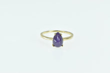 Load image into Gallery viewer, 14K Pear Lindy Syn. Star Ruby Cabochon Statement Ring Yellow Gold