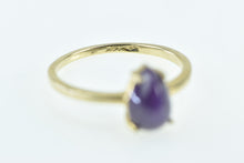 Load image into Gallery viewer, 14K Pear Lindy Syn. Star Ruby Cabochon Statement Ring Yellow Gold