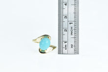 Load image into Gallery viewer, 14K Turquoise Cabochon Freeform Bypass Ring Yellow Gold