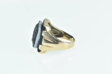 Load image into Gallery viewer, 10K 1940&#39;s Black Onyx Two Face Cameo Diamond Ring Yellow Gold