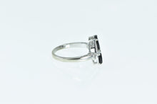 Load image into Gallery viewer, 10K Oval Black Onyx Diamond Vintage Statement Ring White Gold