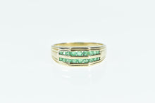 Load image into Gallery viewer, 10K Emerald Cut Vintage Channel Wedding Band Ring Yellow Gold