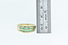 Load image into Gallery viewer, 10K Emerald Cut Vintage Channel Wedding Band Ring Yellow Gold