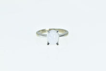 Load image into Gallery viewer, 10K Vintage Syn. White Star Sapphire Cabochon Ring White Gold